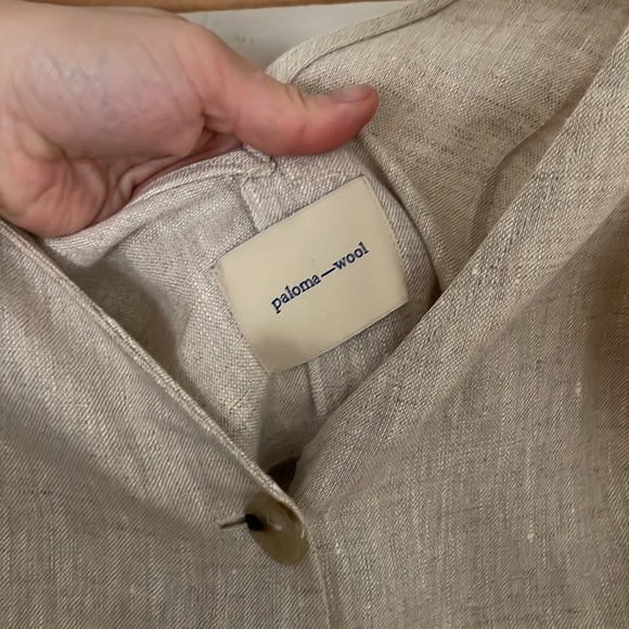 Paloma Wool Alana Linen Button front Jumpsuit EU sz 40 (8 US) *beige, not blue* - Picture 7 of 9